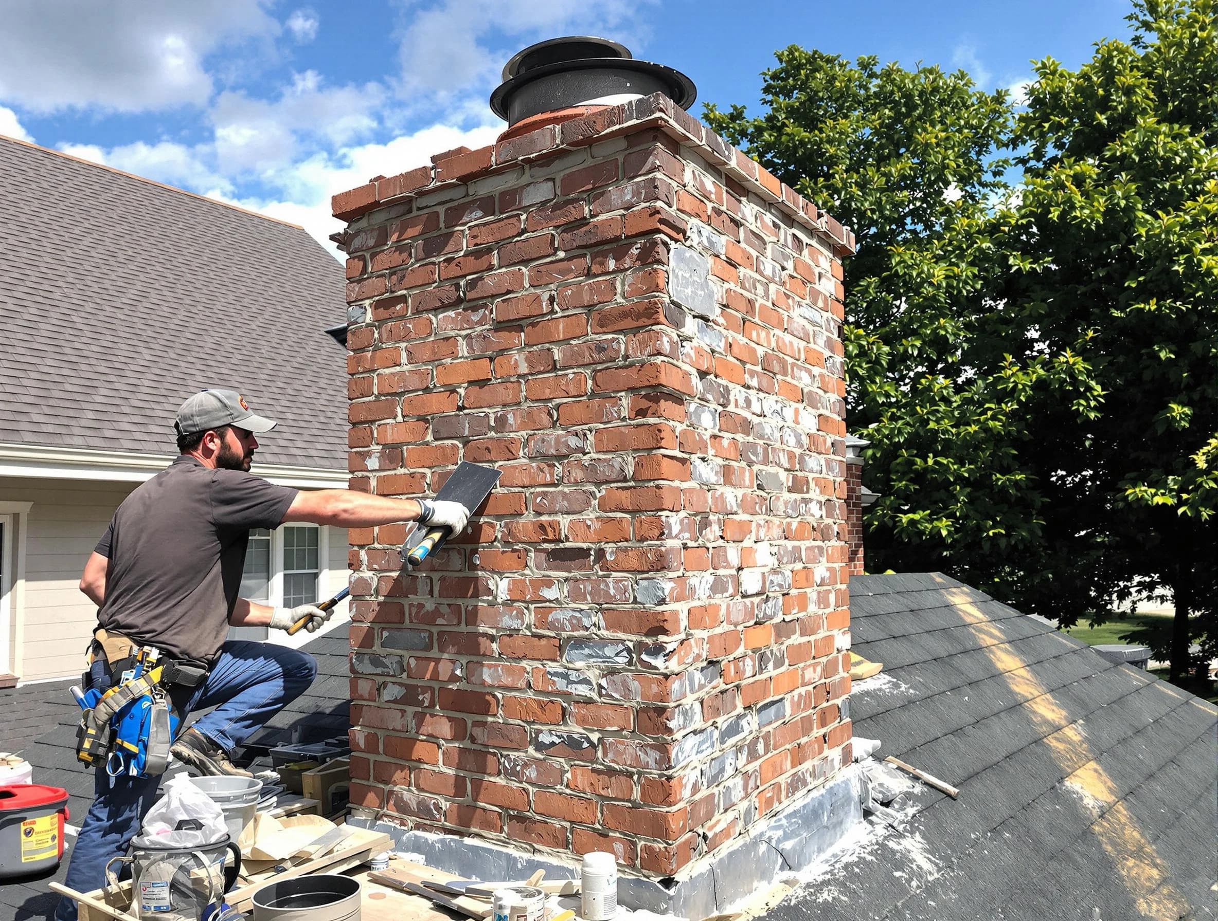 Completed chimney rebuild by Fairfield Chimney Sweep in Fairfield, AL