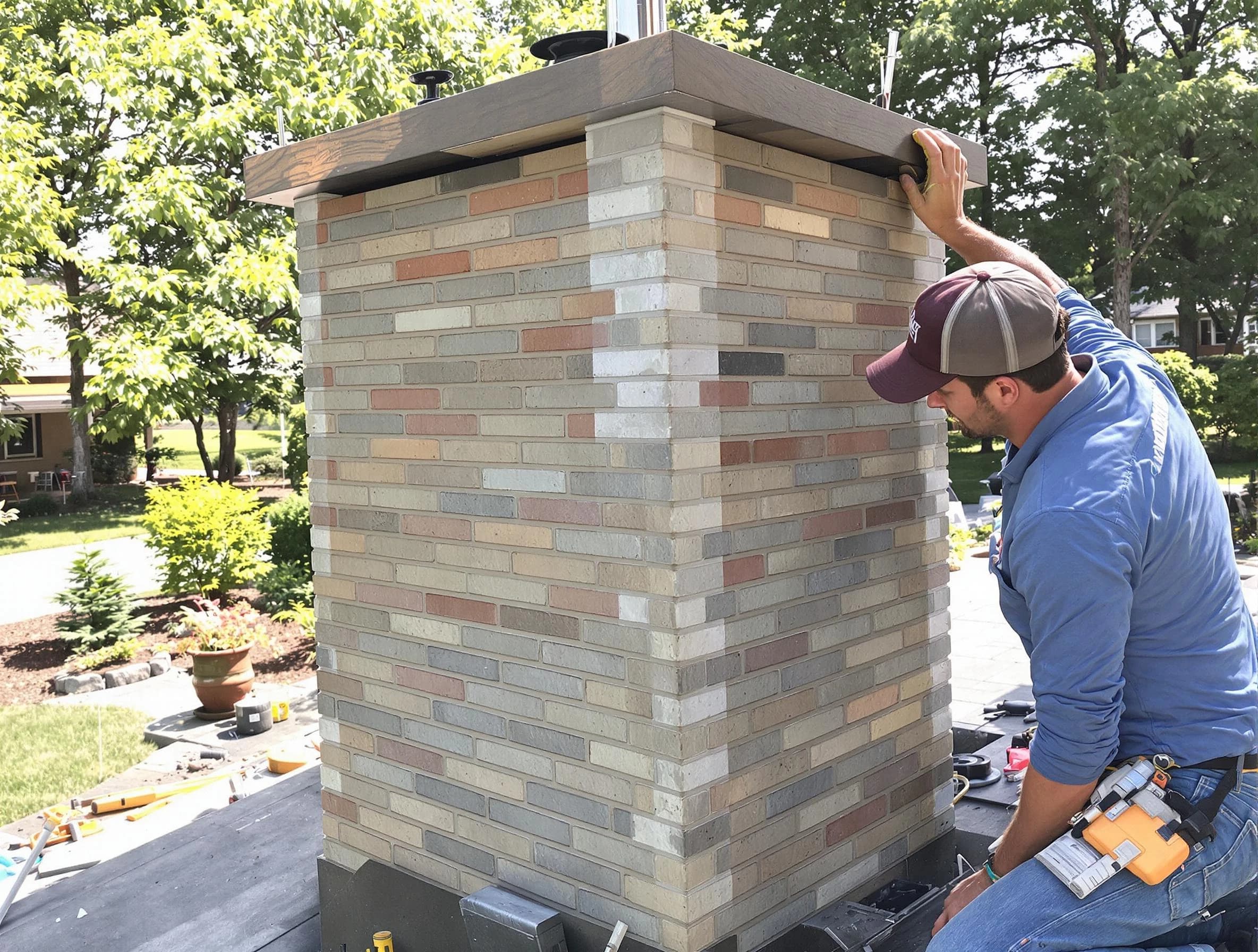 Fairfield Chimney Sweep completing a modern chimney remodel in Fairfield, AL