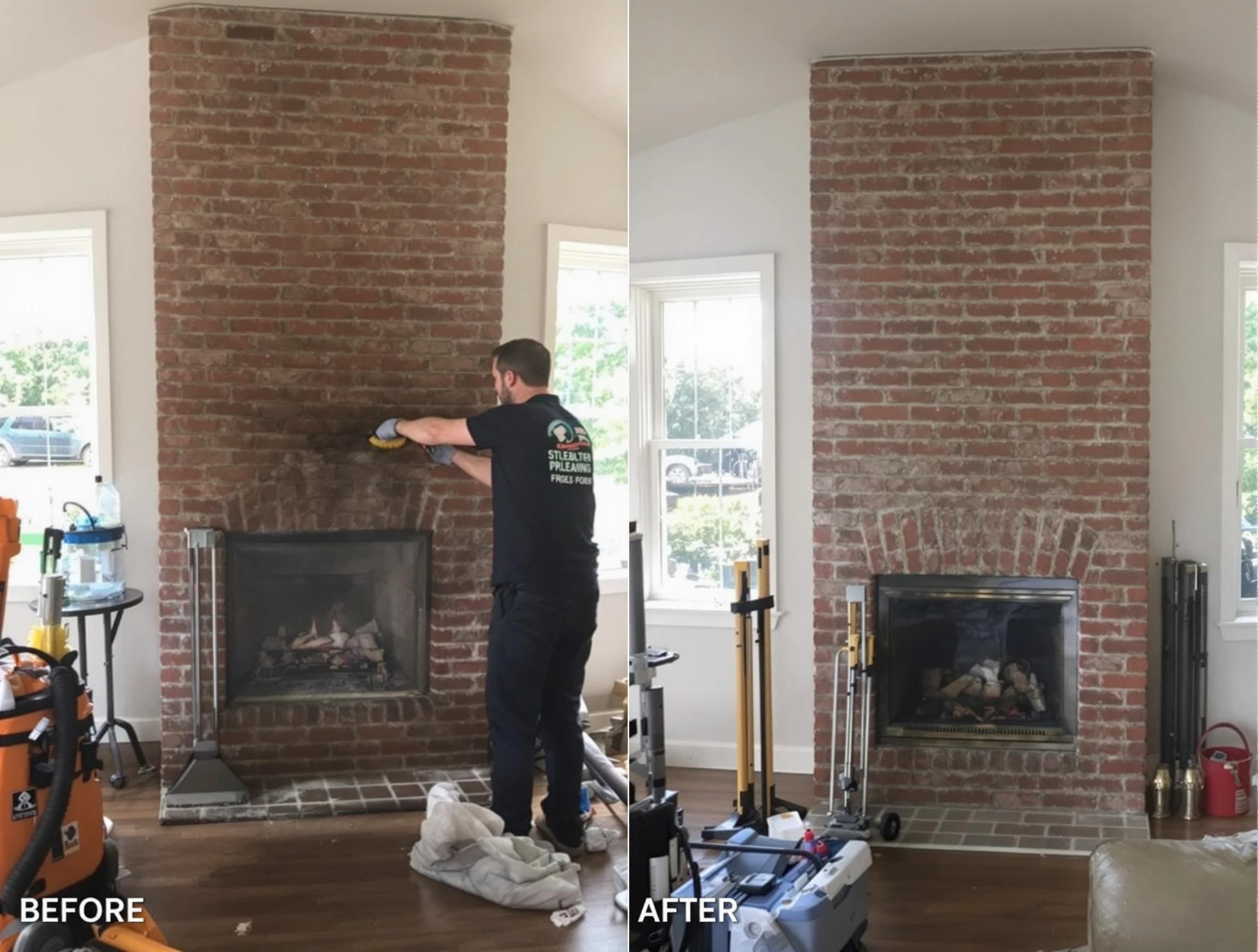 Finished chimney sweeping service by Fairfield Chimney Sweep in Fairfield, AL