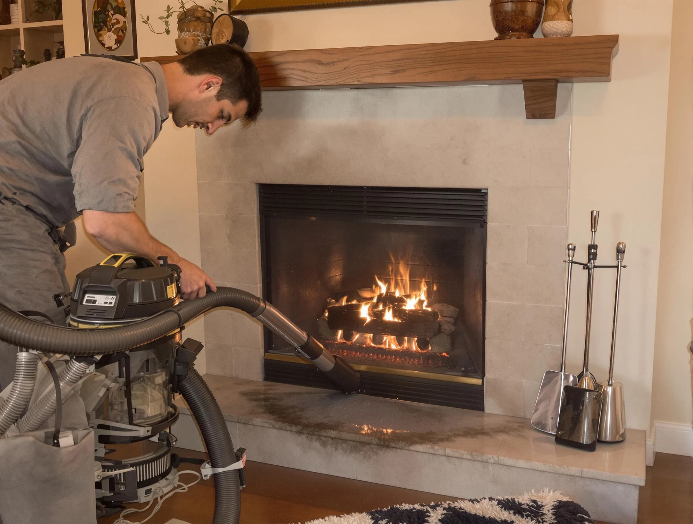 Routine fireplace upkeep by Fairfield Chimney Sweep in Fairfield, AL