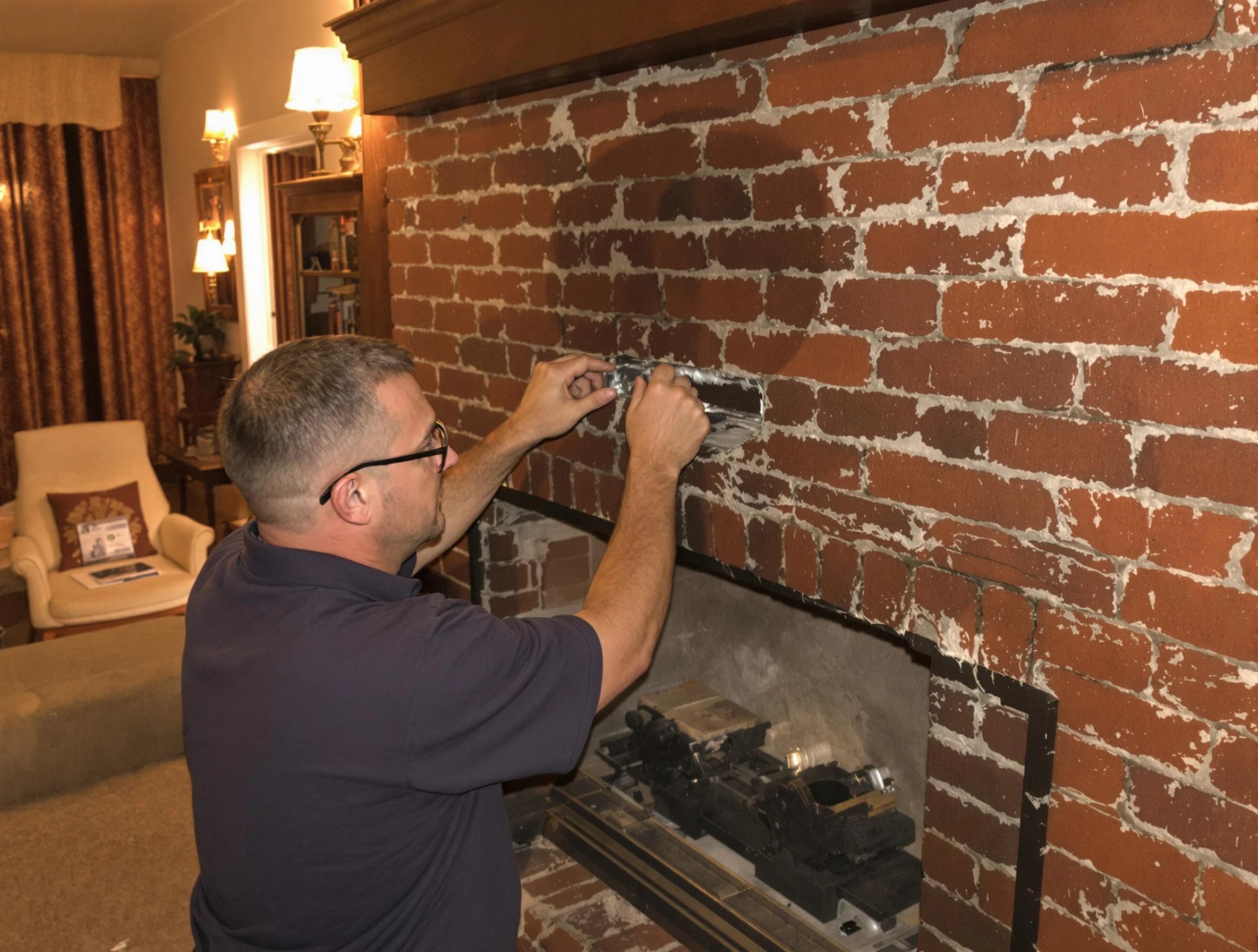 Fairfield Chimney Sweep expert fixing a fireplace in Fairfield, AL