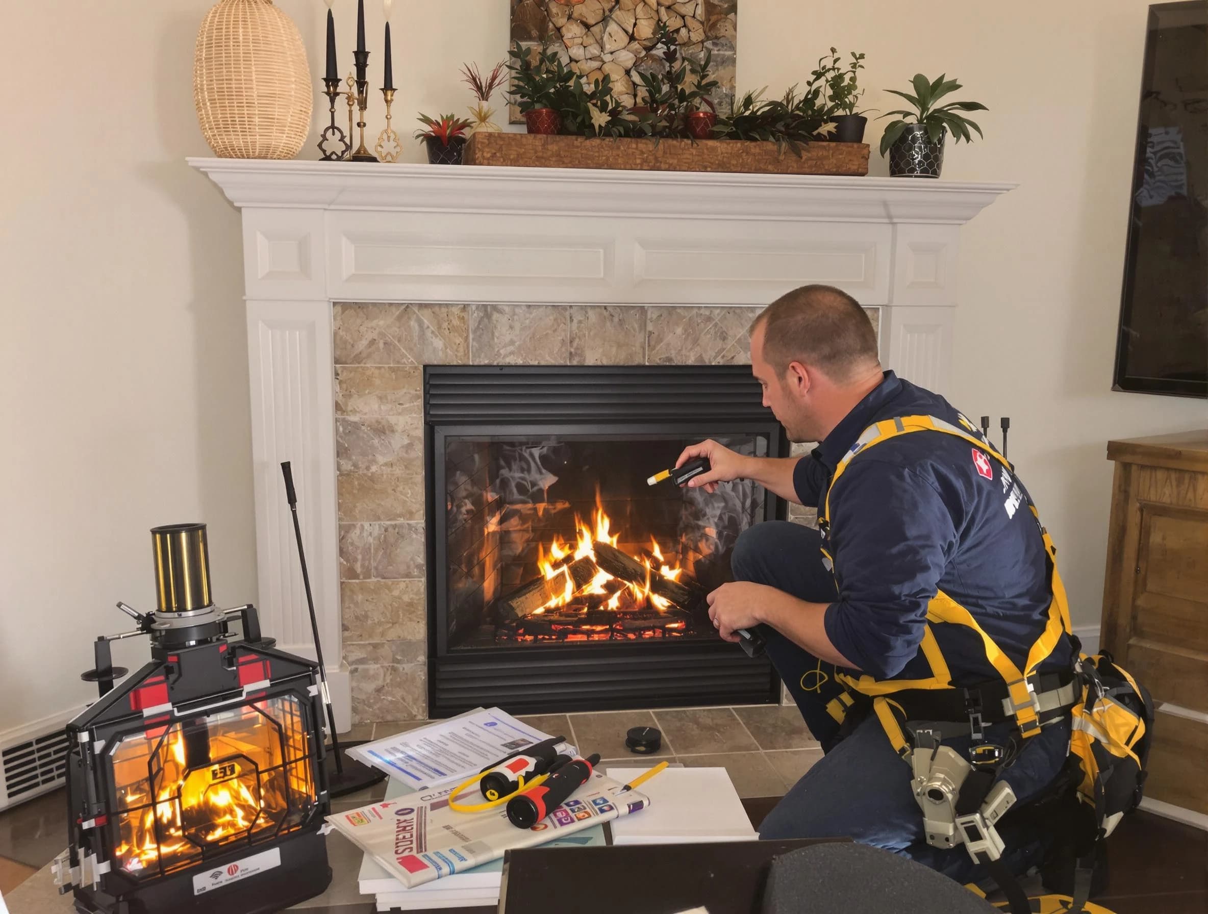 Safety-focused fireplace inspection by Fairfield Chimney Sweep in Fairfield, AL