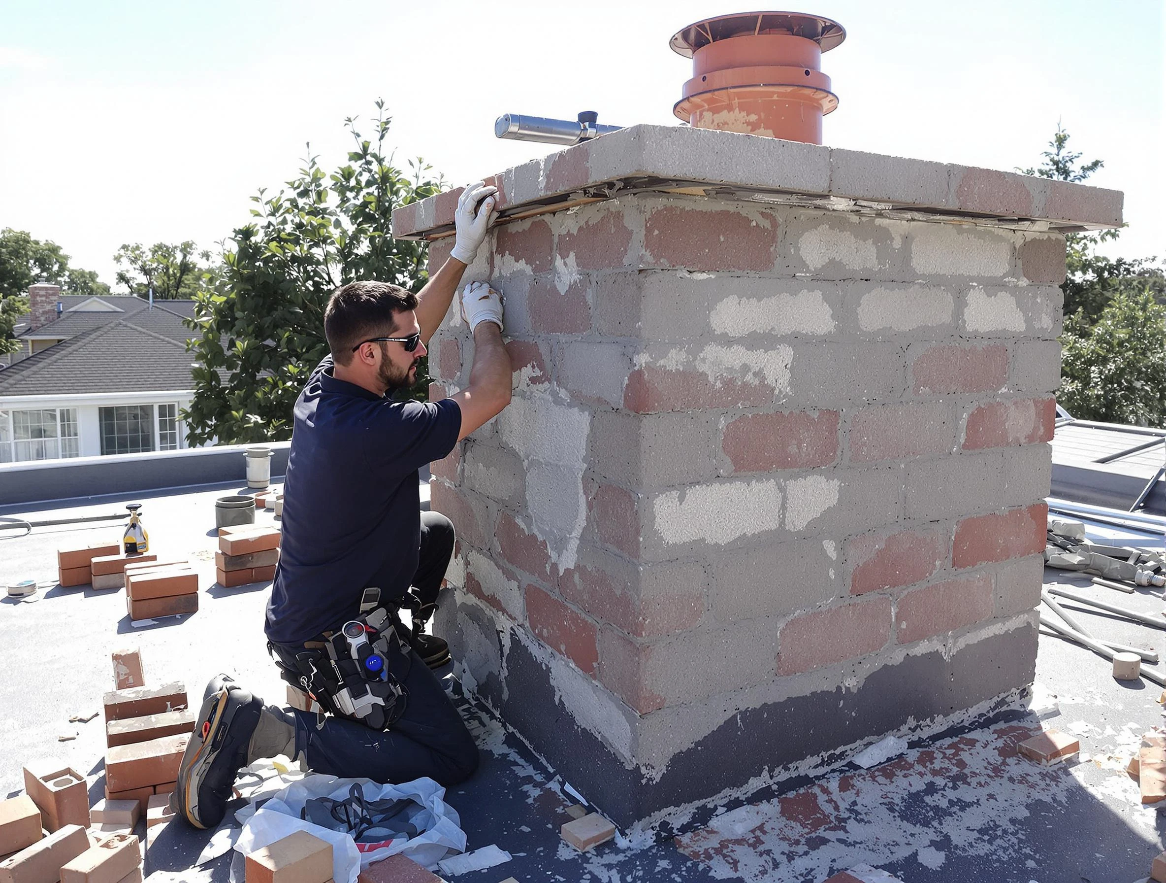 Advanced chimney repair process by Fairfield Chimney Sweep in Fairfield, AL